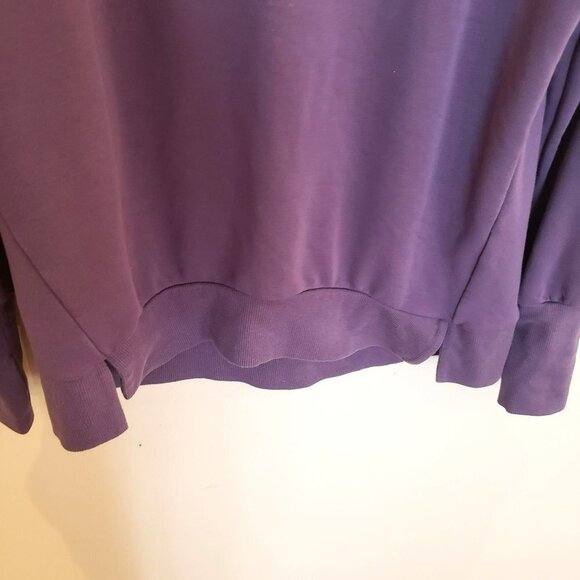 𝅺TE Verde Purple Cowl Neckline Long Sleeves Thumbholes Pullover YOGA Sweatshirt - Picture 5 of 10